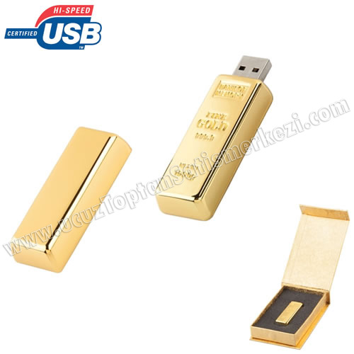Toptan Altın Flash Bellek 8 GB - Külçe Altın Formunda - Metal AFB3288-8 Toptan Altın Flash Bellek 8 GB - Külçe Altın Formunda - Metal AFB3288-8