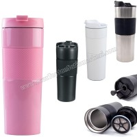 Toptan French Press Termos Bardak - Kupa - Mug 500 mL - Metal ATM21162