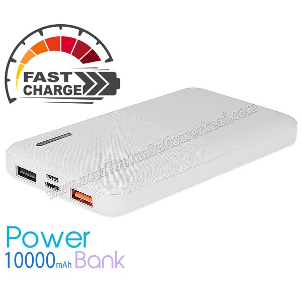 Toptan Hızlı Şarj PowerBank 10000 mAh - 2 Çıkışlı APB3800