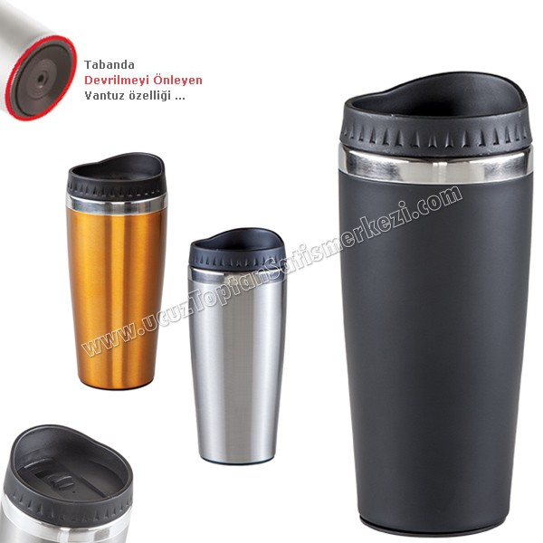 Toptan Kulpsuz Devrilmez Termos Bardak - Kupa - Mug 450 mL - Metal ATM21169