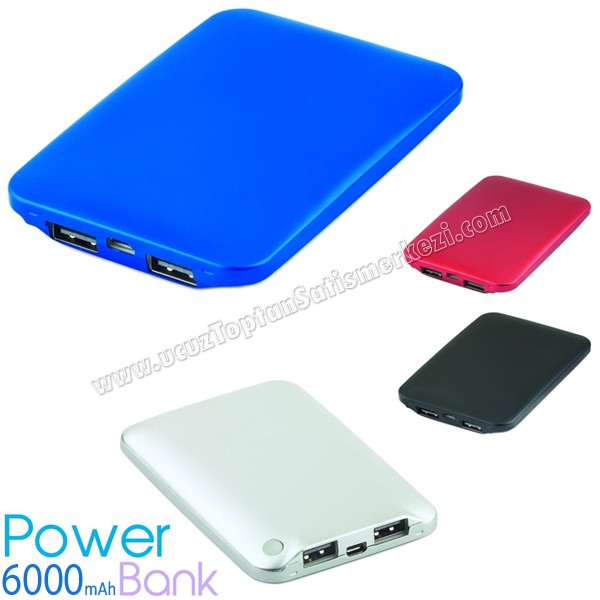 Toptan Metal PowerBank 6000 mAh - 2 Çıkışlı APB3820