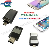 Toptan OTG Flash Bellek 16 GB - Android ve IOS Iphone OTG Özellikli AFB3257