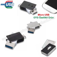 Toptan OTG Flash Bellek 16 GB - OTG Özellikli - Metal AFB3255