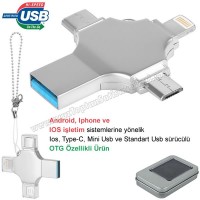 Toptan OTG Flash Bellek 32 GB - Ios, Type-C ve Mini Usb - USB 3,0 AFB3310