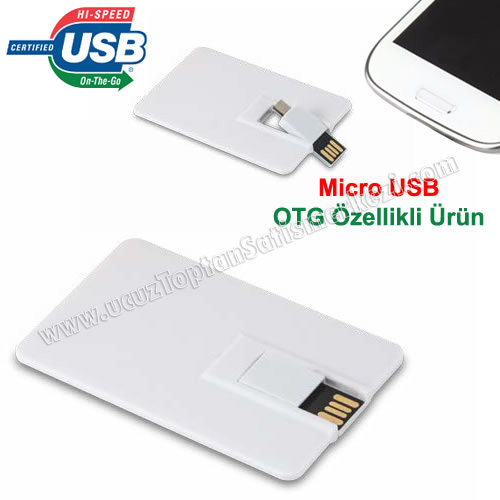 Toptan OTG Flash Bellek 8 GB - Kredi Kartı Formunda AFB3256