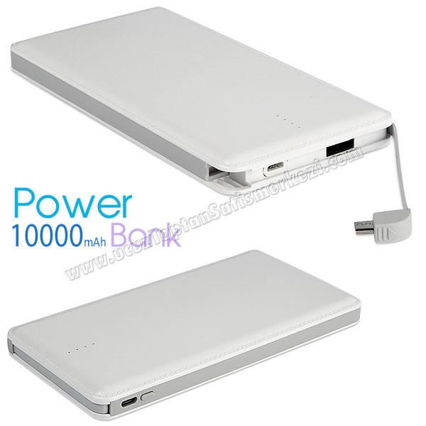 Toptan PowerBank 10000 mAh - Kendinden Kablolu APB3783