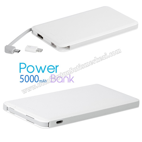 Toptan PowerBank 5000 mAh - Kendinden Kablolu APB3836